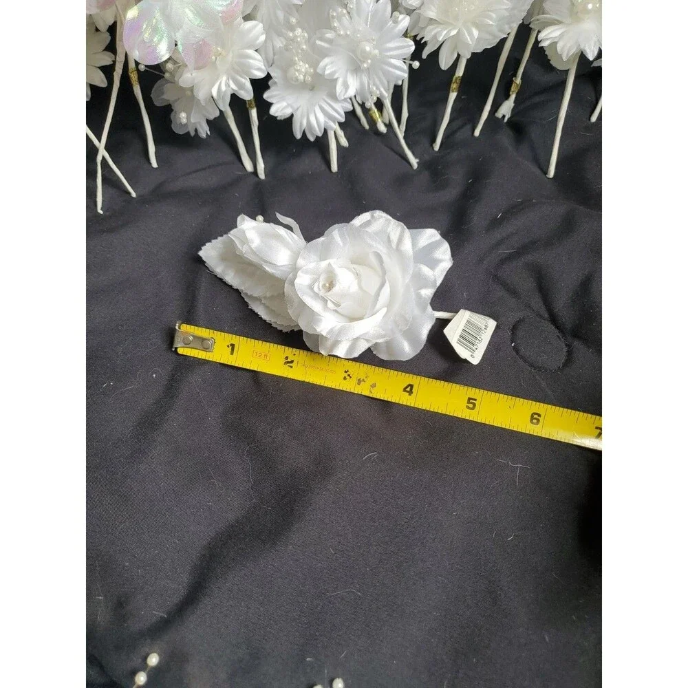 Wedding Floral Bundle Of 32 Pieces/white/Ivory/Iridescent/Picks/Stems/Flower/Lot